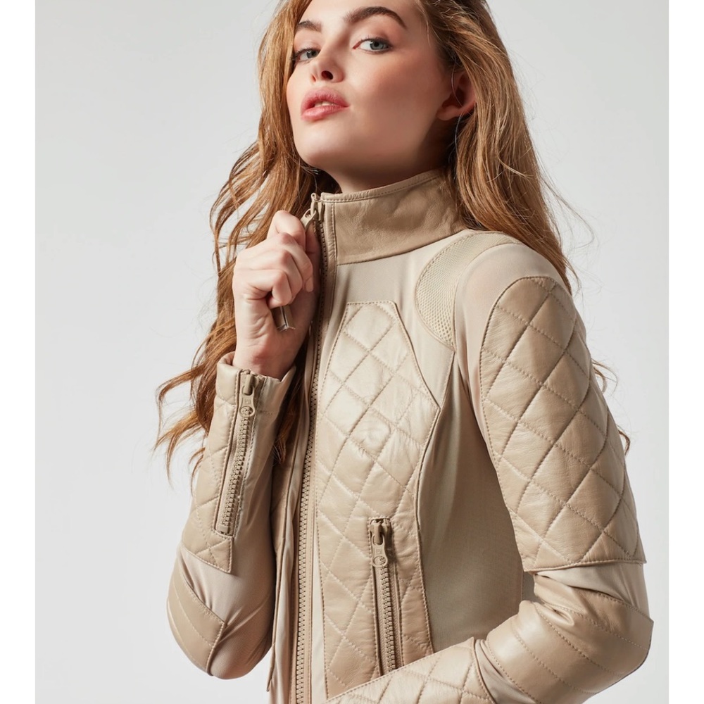 Blanc Noir Moto Jacket Beige